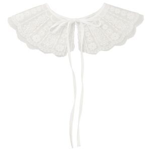 Detachable Fake Collar Semi-Sheer Embroidery Mini Cape Neck Ruff False Collar